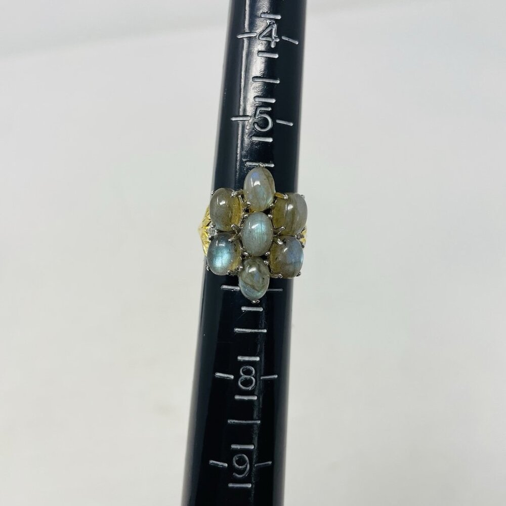 Shop LC Malagasy Labradorite/White Topaz Size 6 Sterling Silver Ring 5166 - Picture 4 of 6